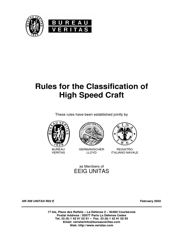 High Speed Craft Rules, PDF, Safety