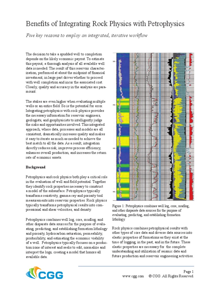 Benefits of Integrating Rock Physics With Petrophysics | PDF | Applied ...
