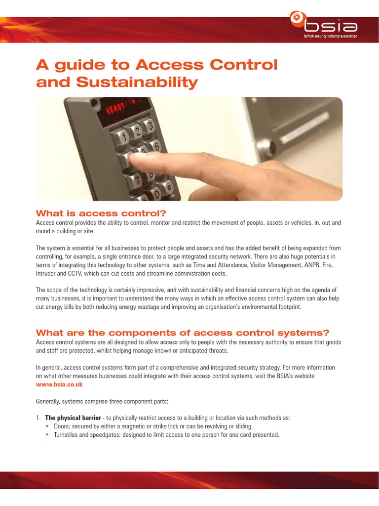 145 A Guide To Access Control Sustainability | PDF | Access Control | Hvac