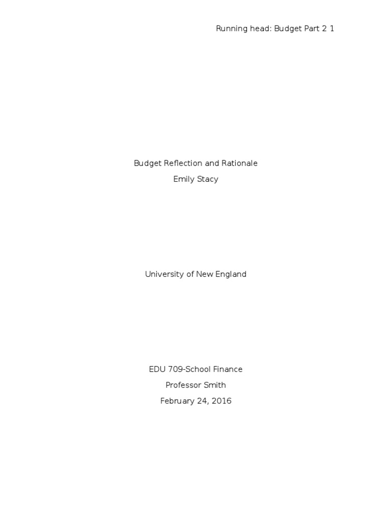 Budget Reflection and Rationale | PDF | Special Education | Secondary ...