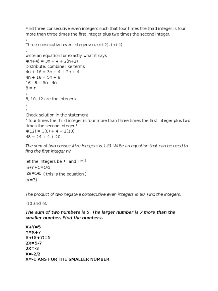 Find The Ratio Of The Smaller To Larger Of The Two Consecutive Even Numbers Whose Sum Is 26 Numbers Equations