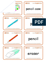 Flashcards Classroom Objects PDF