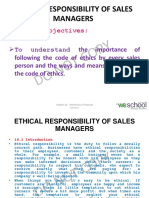 Ethical Responsibility of Sales Managers: Learning Objectives