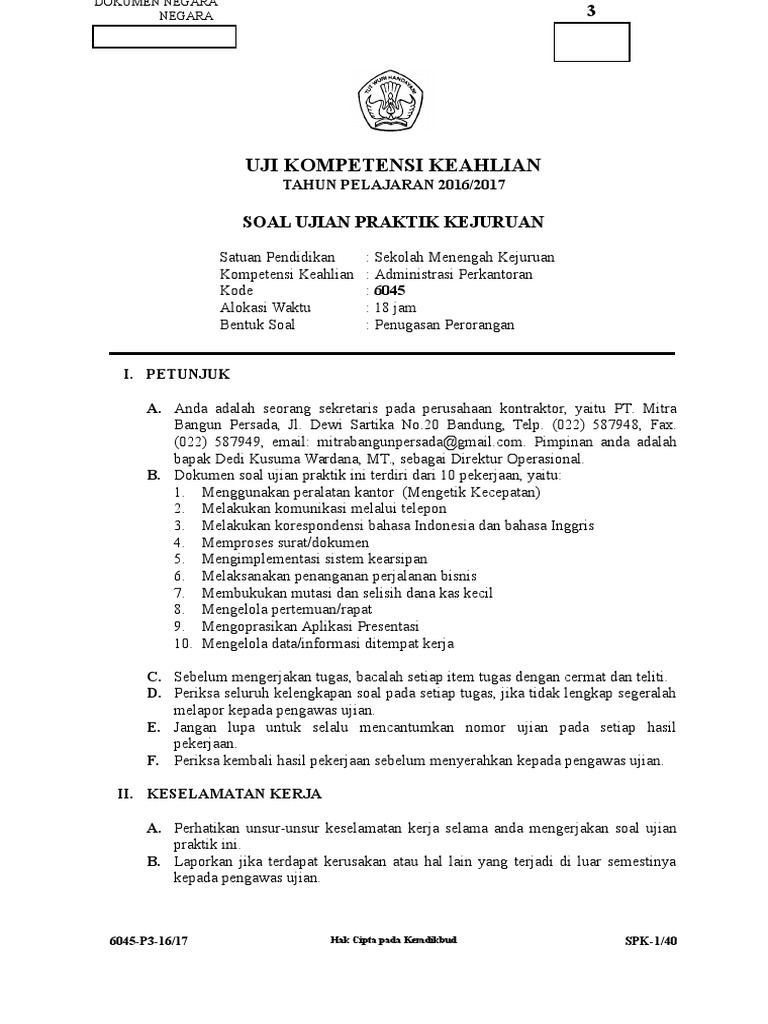 6045 P3 Spk Administrasi Perkantoran