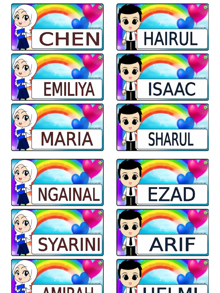 Label Nama Murid 5p Pdf