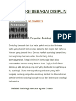 Sosiologi Sebagai Disiplin Ilmiah