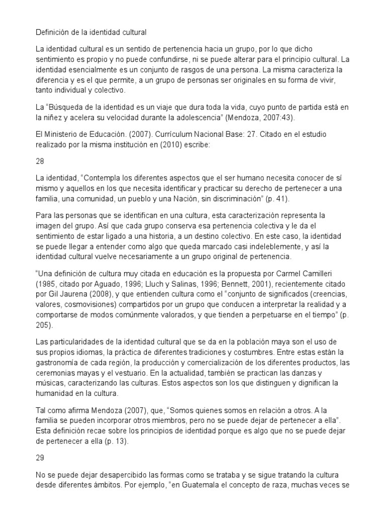 Definición de La Identidad Cultural Interculturalidad