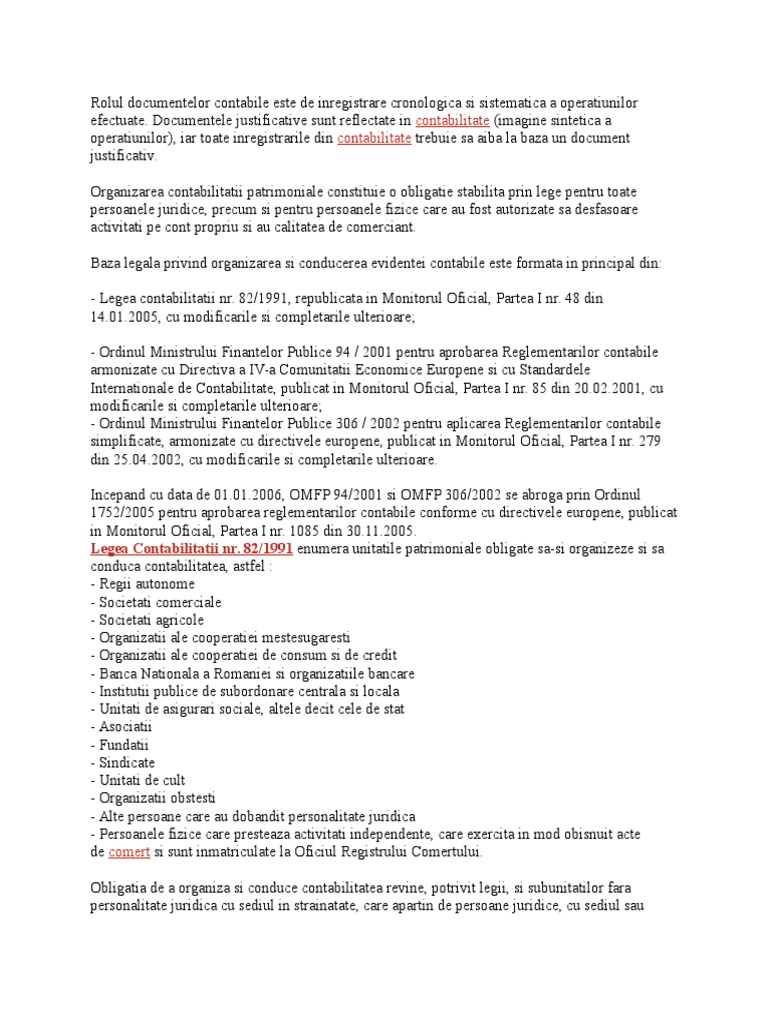 Rolul Documentelor Contabile | PDF
