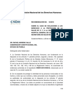 Recomendación 54/2016 de La CNDH Al Gobernador Rafael Moreno Valle