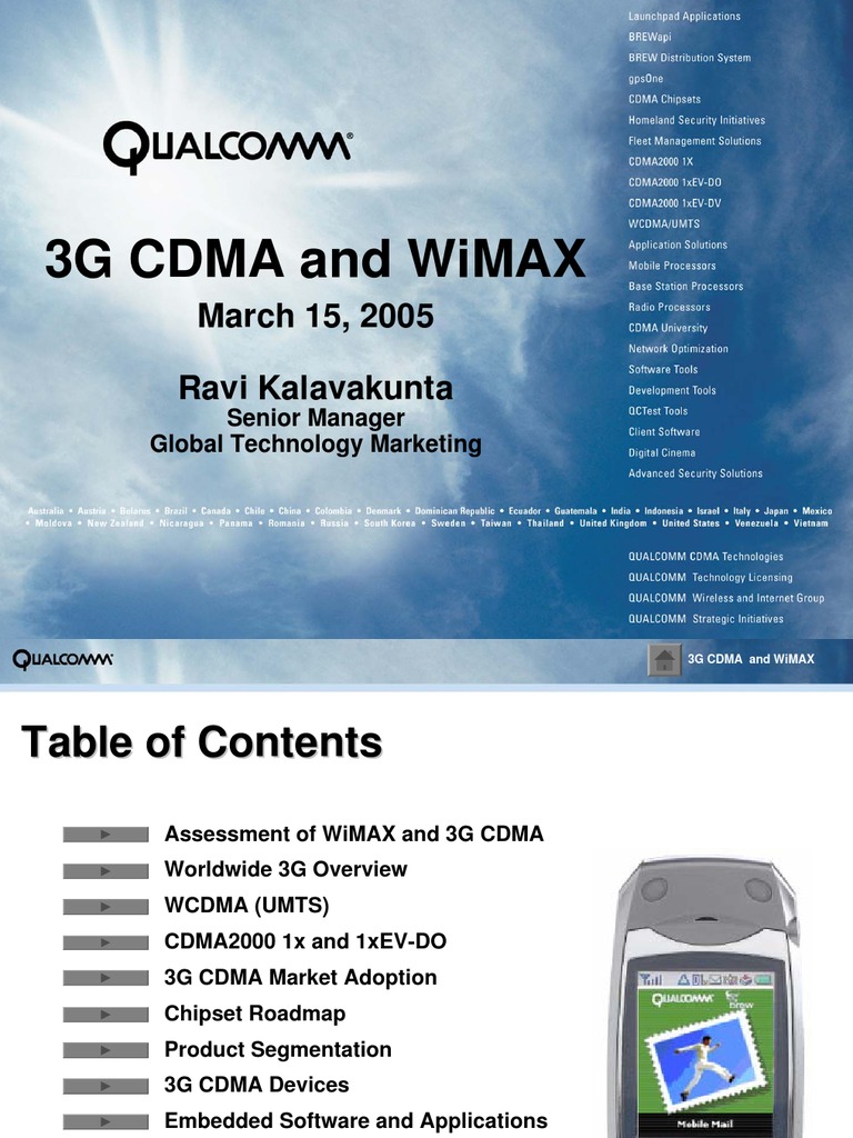 Overview of 3G CDMA and WiMAX v3 | PDF | 3 G | Wi Max