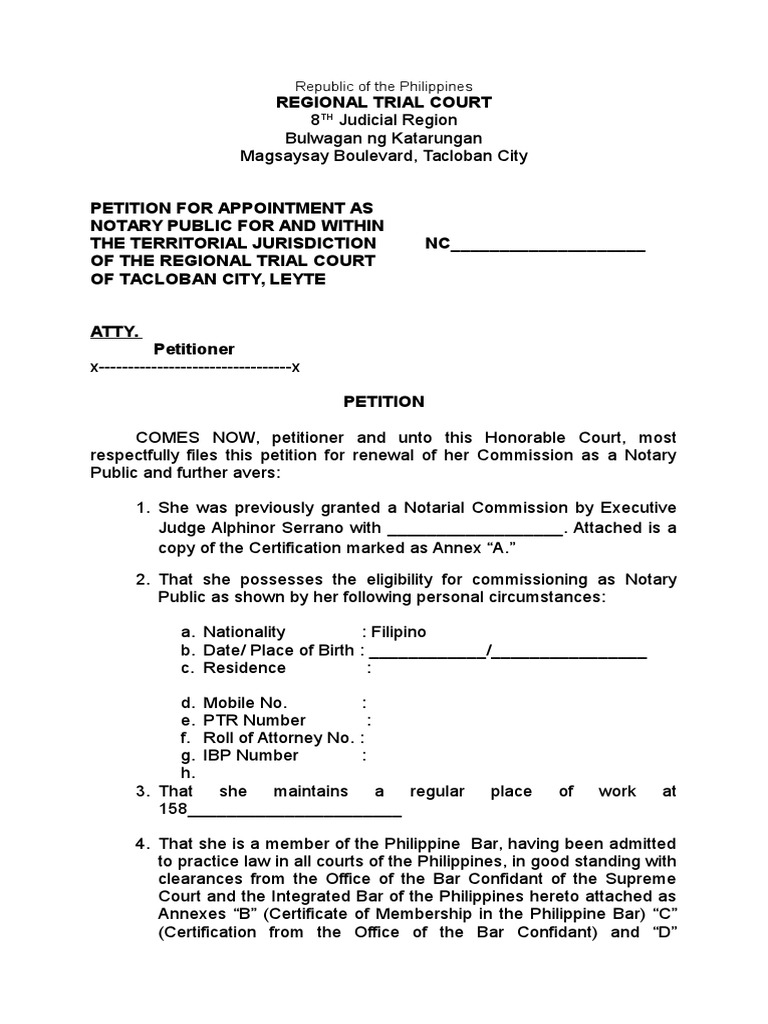 Petition Notarial Commission Renewal - 2017 Form | PDF | Notary Public ...