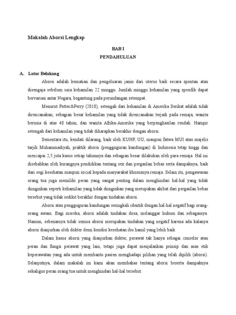 Makalah Aborsi Lengkap