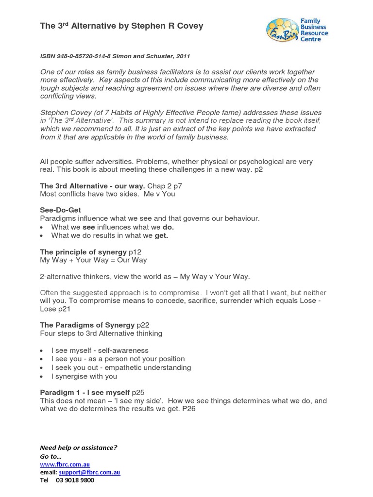 Exploring Covey's 3rd Alternative Concepts | PDF | Empathy | Psychology