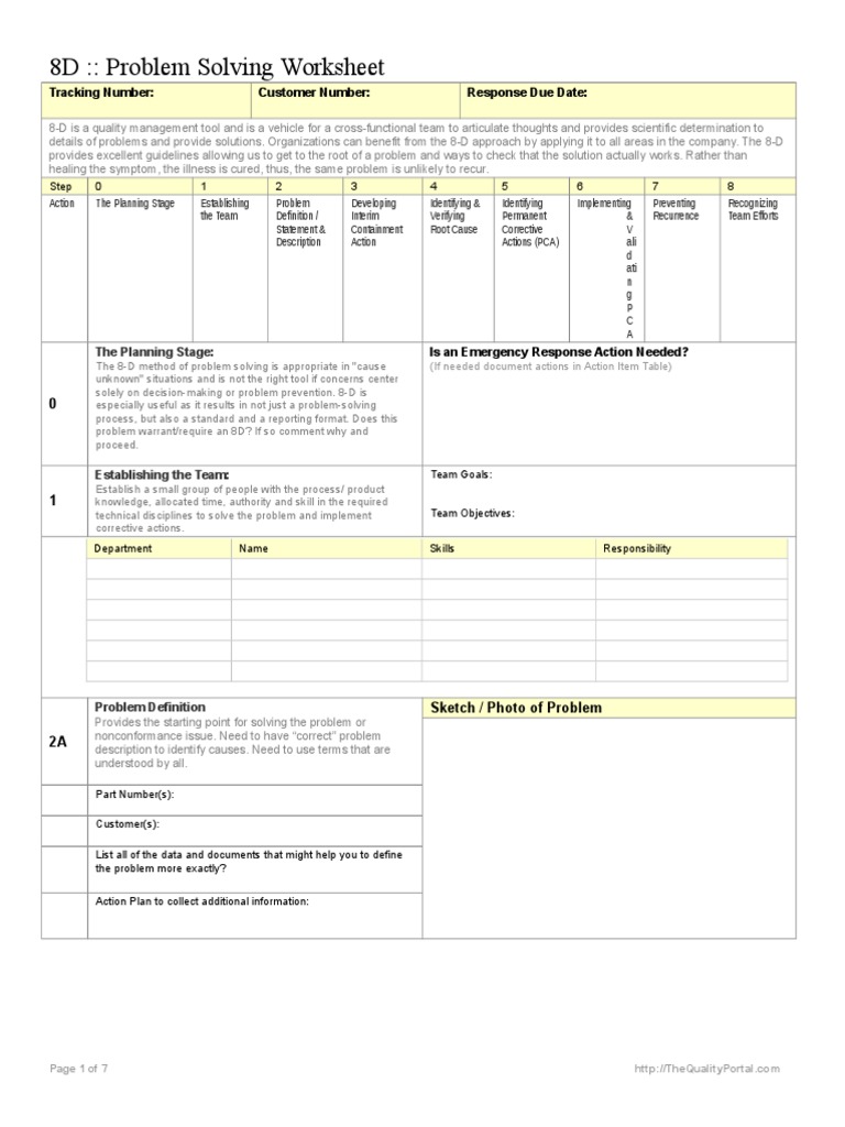 23D Template  PDF  Causality  Systems Science Intended For 8D Report Template Xls