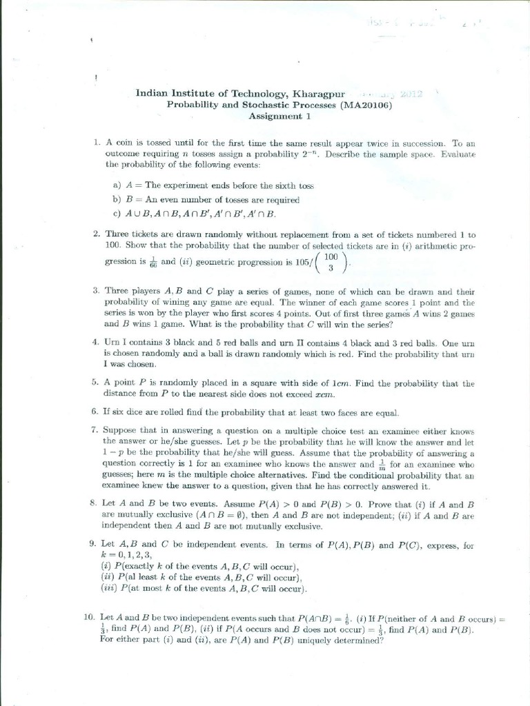 probability assignment pdf
