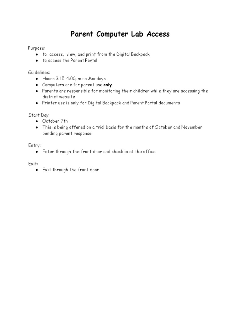 Parentcomputeraccess | PDF