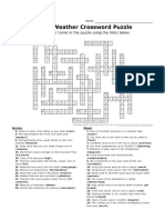 WHAM Weather Crossword Puzzle Answer Key