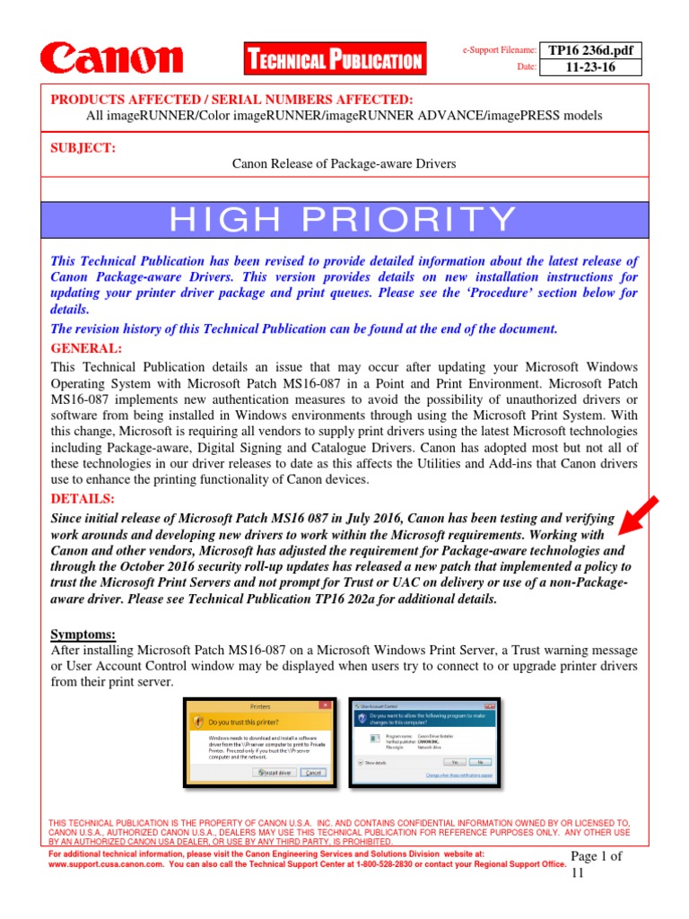 Canon Release Of Package Aware Drivers Microsoft Windows Installation Computer Programs canon release of package aware drivers