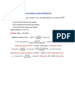 Leyes ponderales y cálculos de cantidades en compuestos químicos