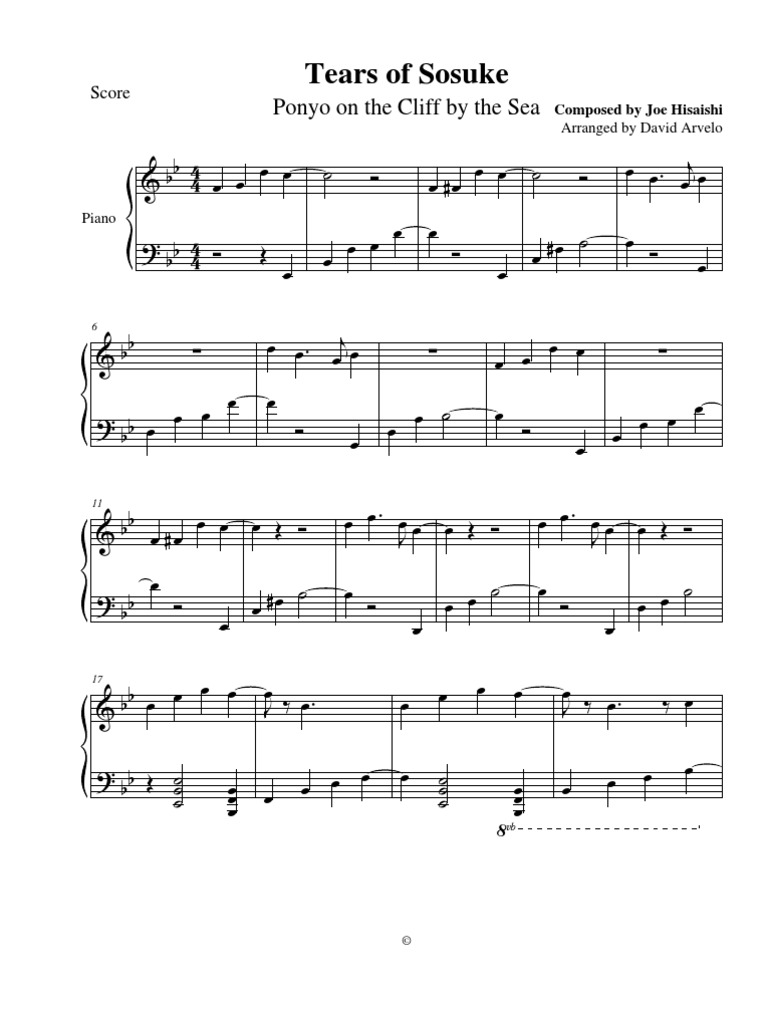 Tears Of Sosuke From Ponyo By Joe Hisaishi