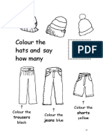 Colour The Hats and Say How Many: Shorts Trousers Jeans