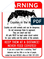 Albany, NY Coyote Warning signs