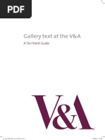 Gallery Text at The V and A Ten Point Guide Aug 2013 PDF