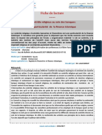 Fiche de Lecture Le Controle Religieux Au Sein Des Banque Une Particularité de La Finance Islamique