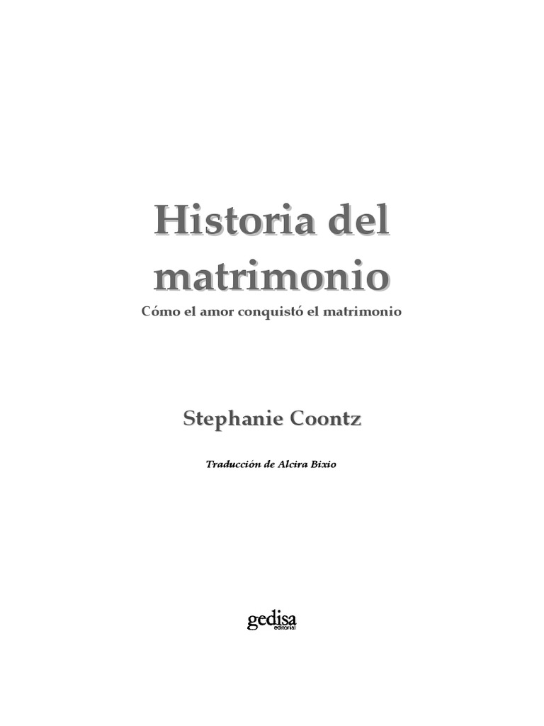 Coontz Stephanie - Historia Del Matrimonio | PDF, image size:768x1024