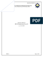 Lab Manual Manufacturing Proccesses II