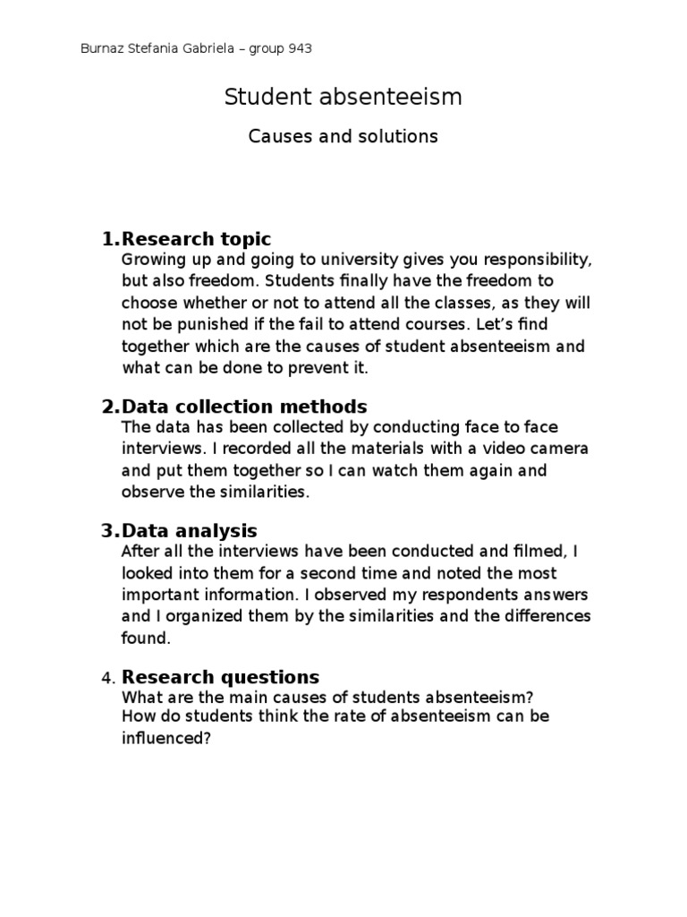 chapter 3 methodology about absenteeism of students