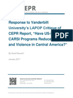Response To Vanderbilt University's LAPOP Critique of CEPR Report, "Have US-Funded CARSI Programs Reduced Crime and Violence in Central America?"