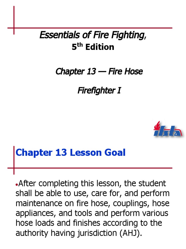 (IFSTA) Chapter 13 Fire Hose.ppt Fire Engine Firefighter