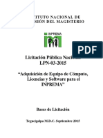 Bases Licitacion Publica Nacional Inprema Lpn-03-2015