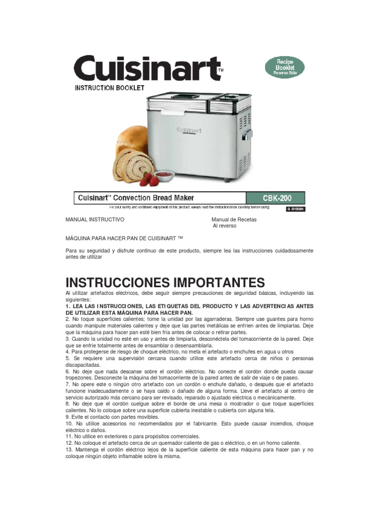 Cuisinart Manual | Panes | Levadura
