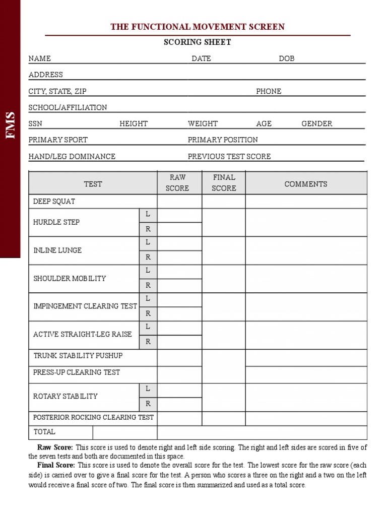 Fms Scoring Sheet(Da Stampare)