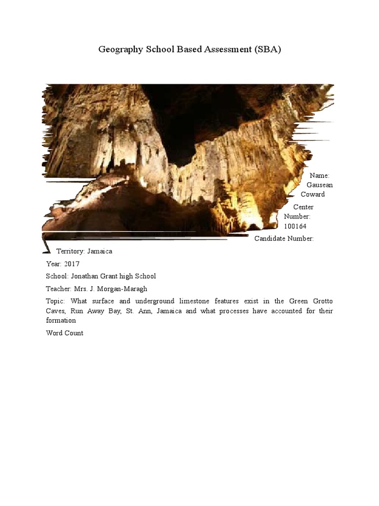 Geography School Based Assessment (SBA) PDF