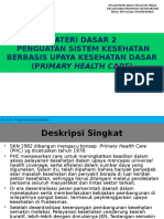 Materi Dasar 2, Penguatan Sistem Kesehatan Berbasis Upaya Kesehatan Dasar