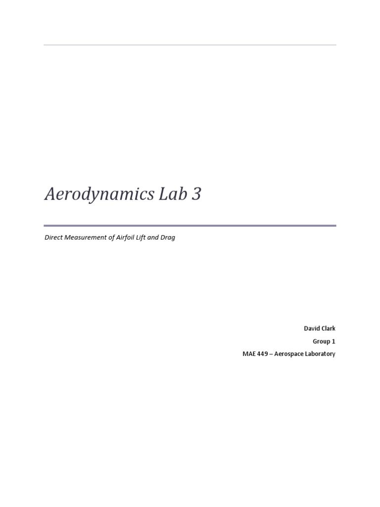 Airfoil Lift and Drag Measurement | PDF | Lift (Force) | Drag (Physics)