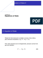 Equations of State: Structure and Evolution of Stars II