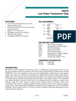 DS276 Low Power Transceiver Chip: Features Pin Assignment