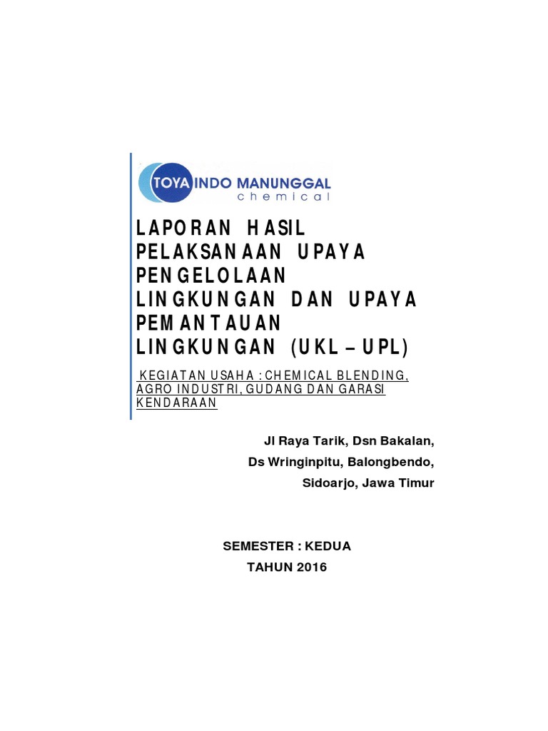 Contoh Laporan Rkl Rpl Blh