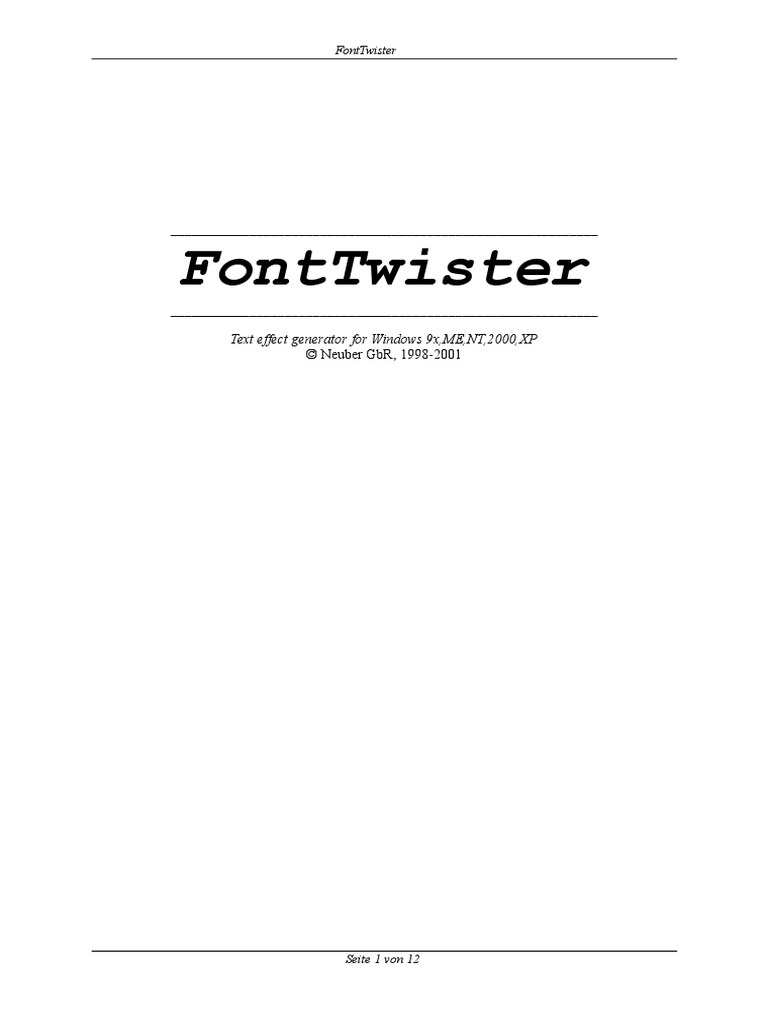 Fonttwister: Text Effect Generator For Windows 9X, Me, NT, 2000, XP ...