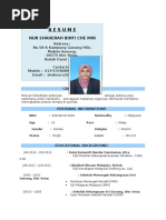 Resume: Nur Shaherah Binti Che Min