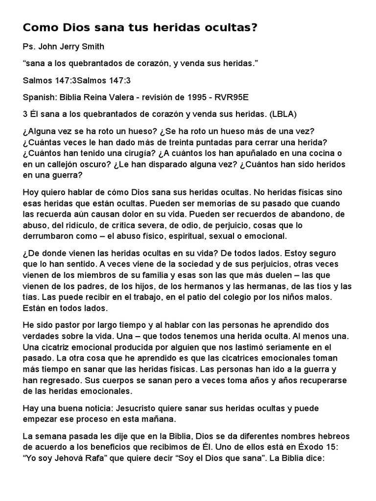 Sanando heridas ocultas con Dios | PDF | Cristo (título) | Tetragrammaton