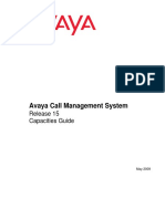 Avaya Call Management System: Release 15 Capacities Guide