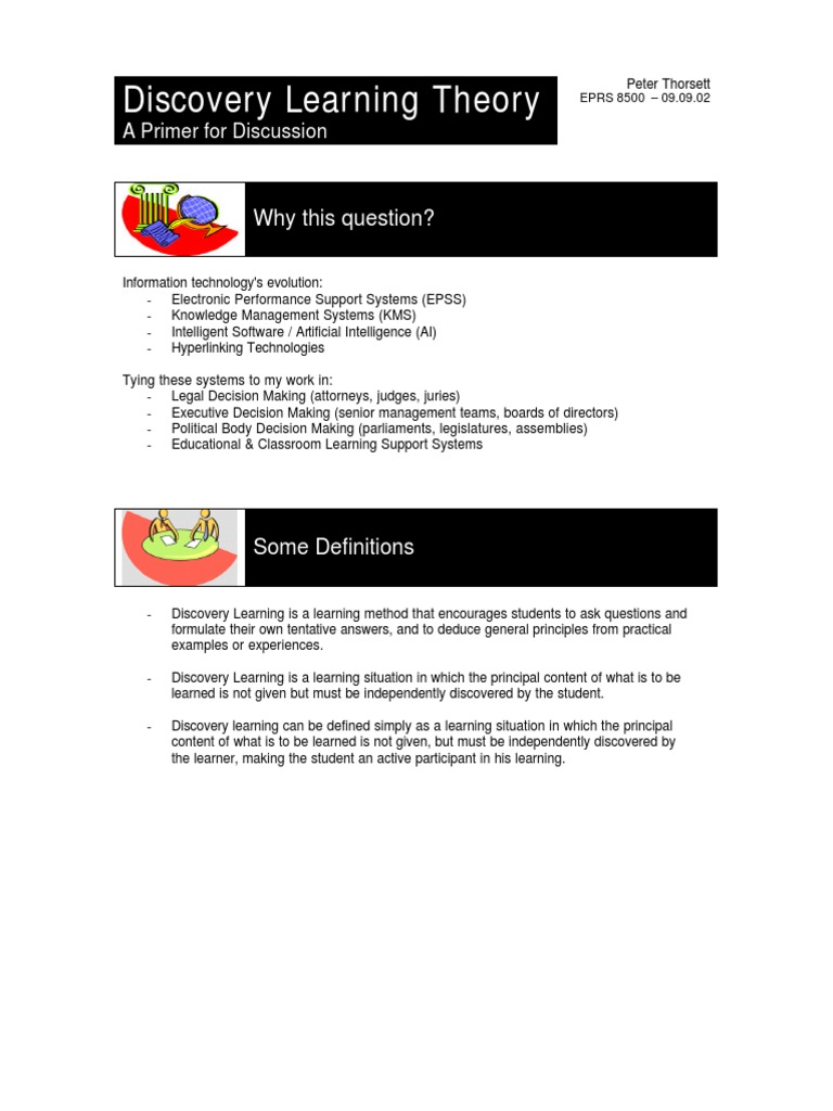 Bruner and Discovery Learning PDF Learning Theory (Education