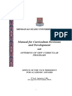 Manual For Curriculum Revisions and Development: Mindanao State University (System)
