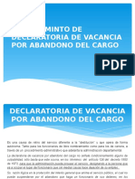 Declaratoria de Vacancia