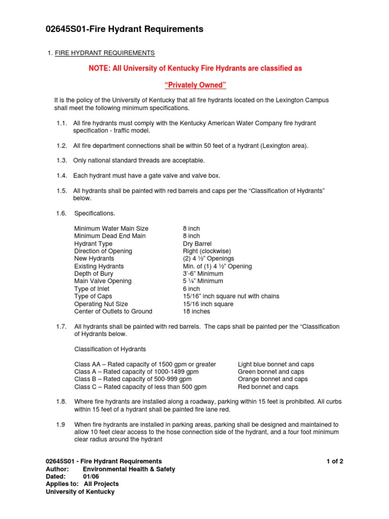02645s01 Fire Hydrant Requirements PDF Manufactured Goods